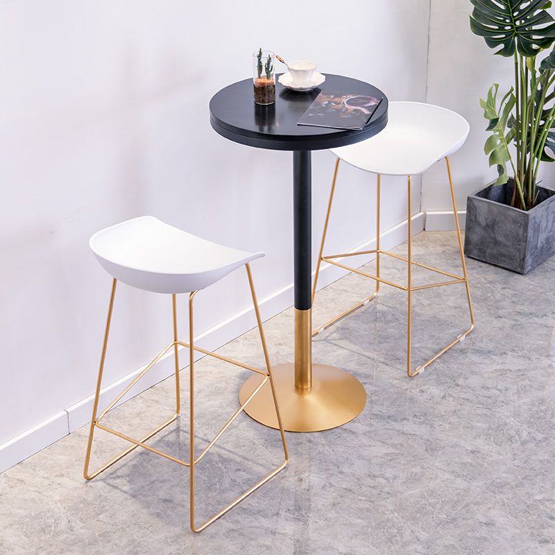 1/3/4 Pieces Glam Iron Bar Table Set Round Bistro Set with Black Faux Marble Top