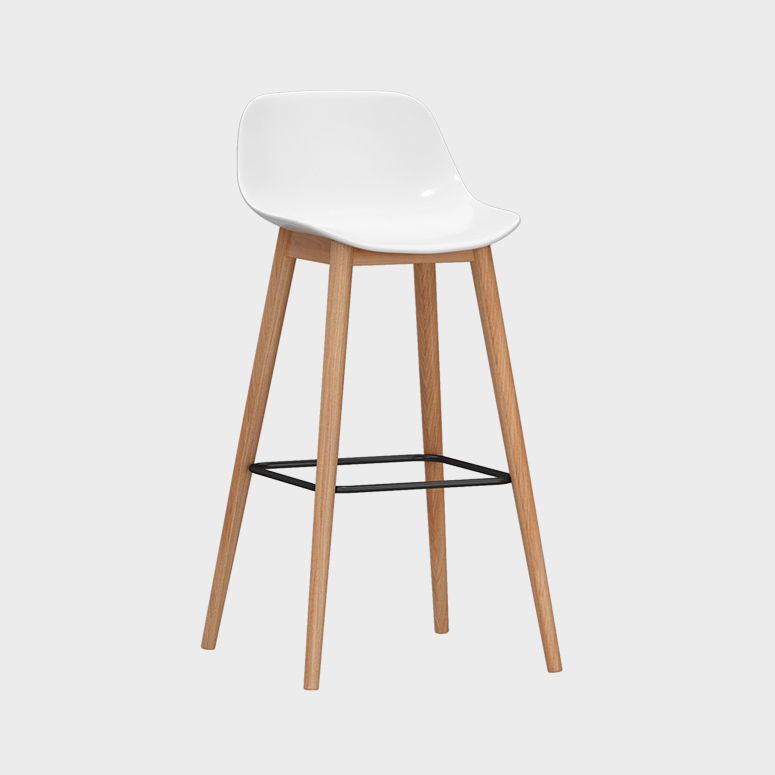 Taburete moderno de respaldo de respaldo sin brazo Taburete de bar de cajero con asiento de plástico