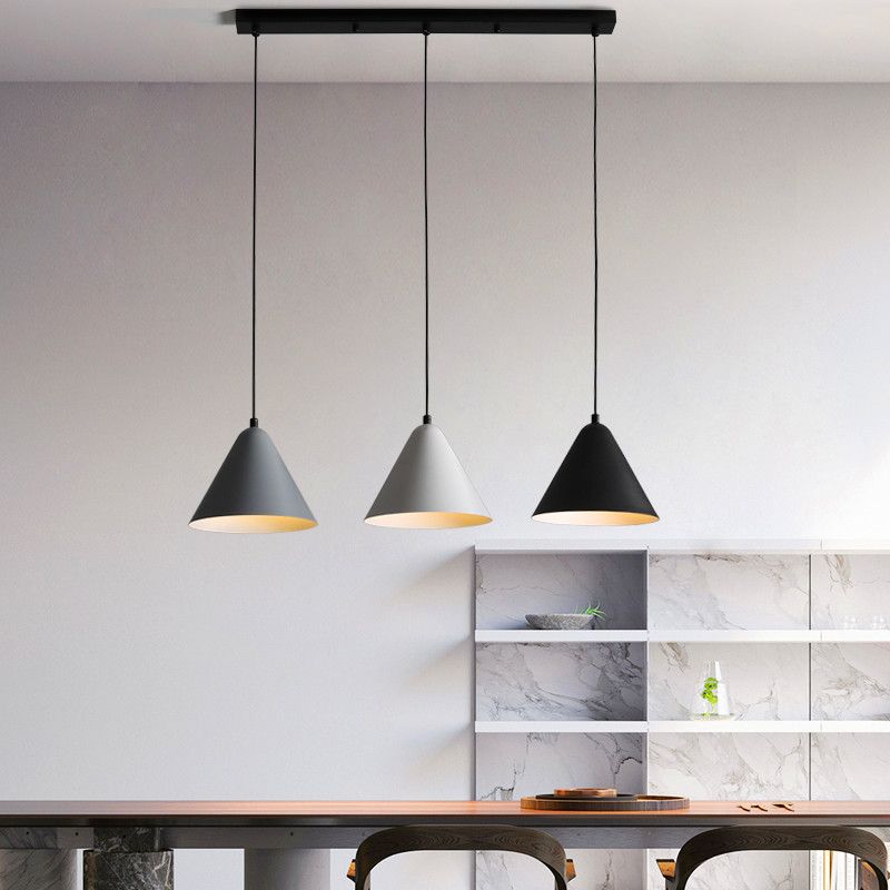 Moderne creatieve kegel hanger licht smeedijzeren macaron hangende lamp voor eetkamer