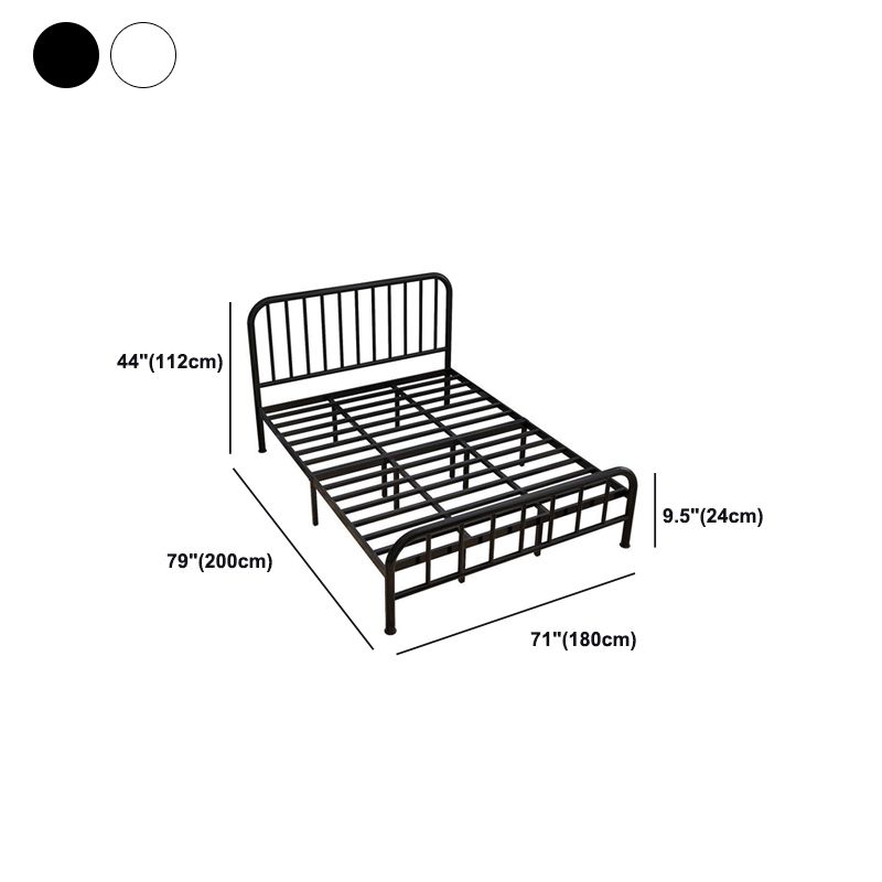 High Profile Standard Bed, Metal Slat Headboard Contemporary Bed
