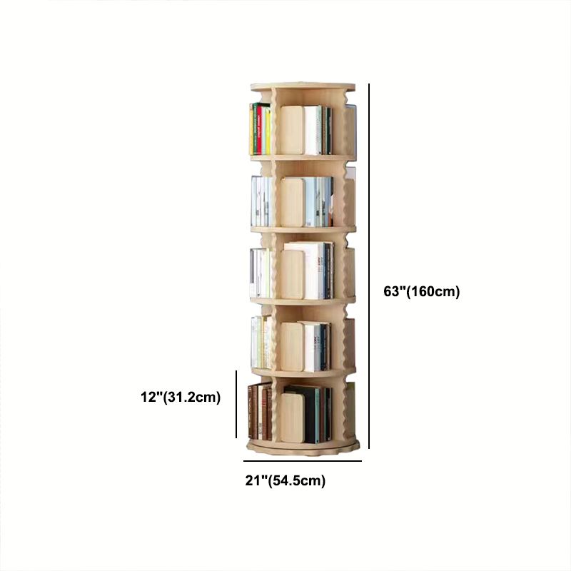 Wooden Rotatable Geometric Bookshelf Modern Home Closed Back Bookcase