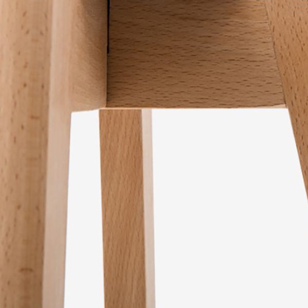 Contemporary Wood Stool Backrest Fabric Counter Stool for Restaurant