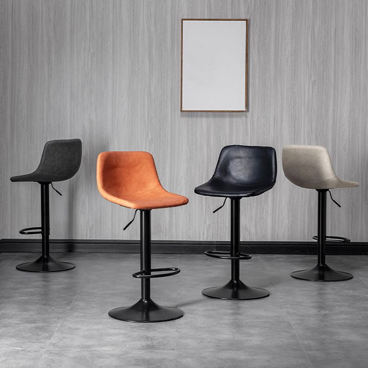 Contemporary Metal Kitchen Dining Room Armless Stool Adjustable Height Barstool