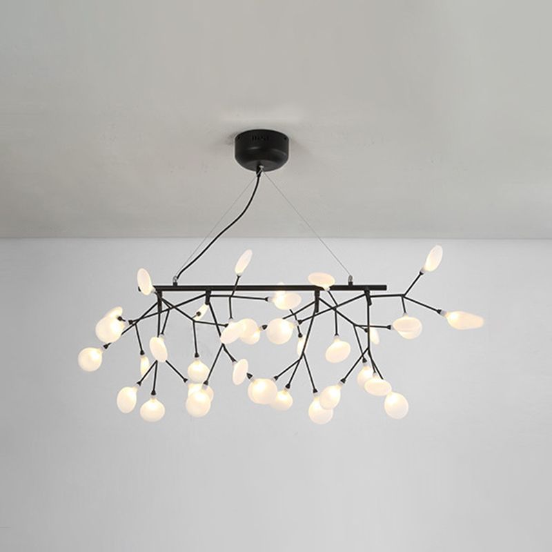 Leaf-Shaped Acrylic Island Lighting Modern Style LED Hanging Light Fixture for Dining Room