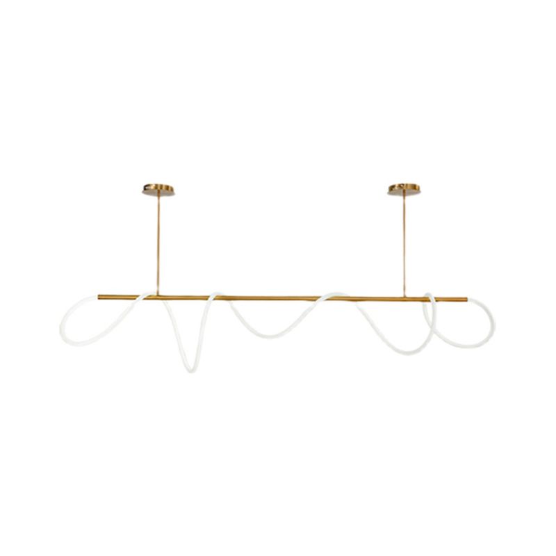 Contemporary Style Linear Hanging Pendant Light Silica Gel 1- Light Pendant Light Fixture