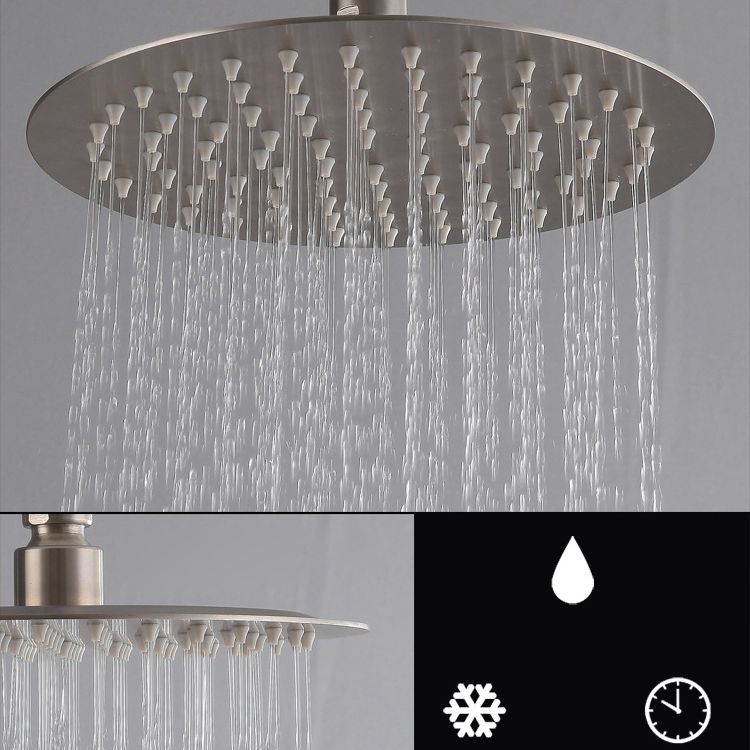 Modern Shower Set Stainless Steel Temperature Control Wall Mounted Shower Combo