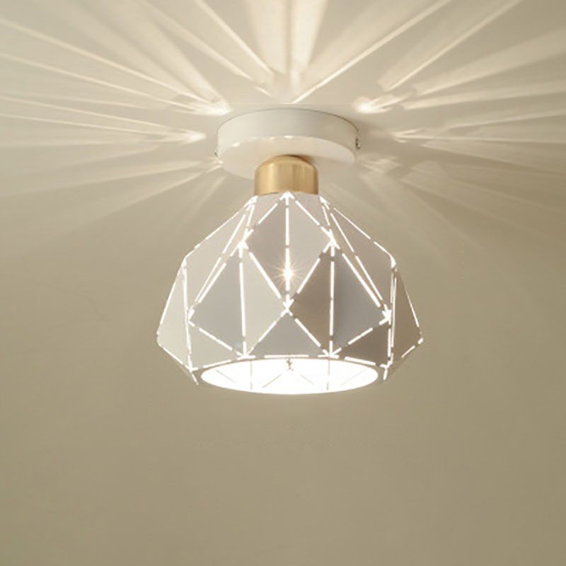 Modern Creative Iron Flush Mount Geometric 1-Light Ceiling Light for Bedroom