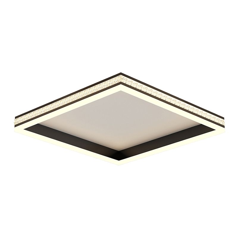 Metal Geometric Flush Ceiling Light Modern 1-Light Flush Mount Lighting in Black