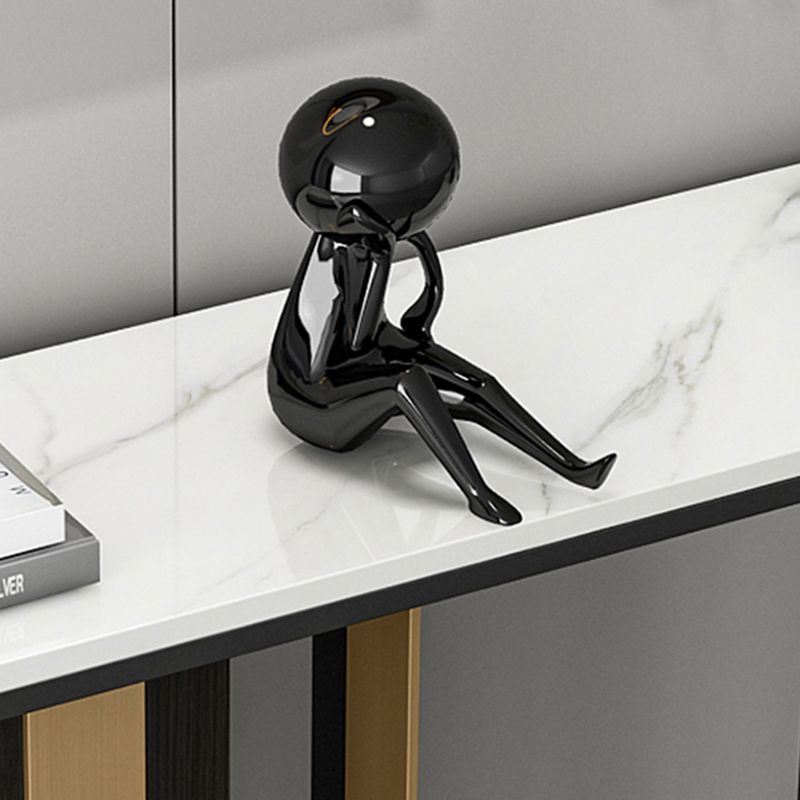 Glam Rectangle Console Accent Table with Stainless Steel Bracket for Hall