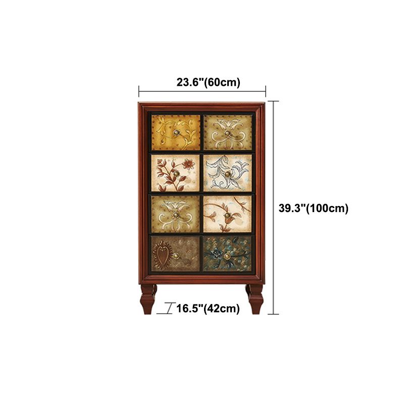 Traditional Style Brown Chest Solid Wood Storage Chest Dresser with Multi Drawers