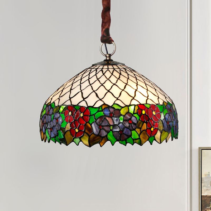 3 lampadine soggiorno lampadario leggero ciondolo vittoriano bianco con tonalità in vetro tagliato floreale