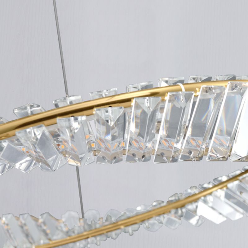 Cosco de techo contemporáneo colgante de iluminación de oro de cristal para sala de estar