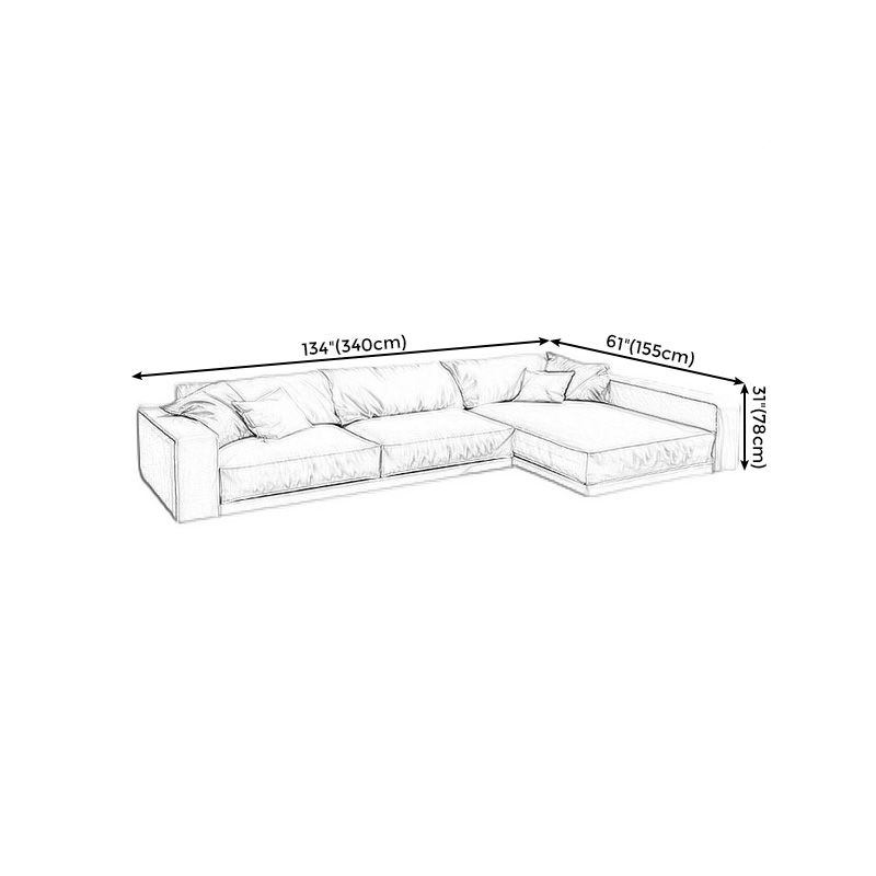 Genuine Leather Square Arm Sectional/Sofa White Sectional for Living Room