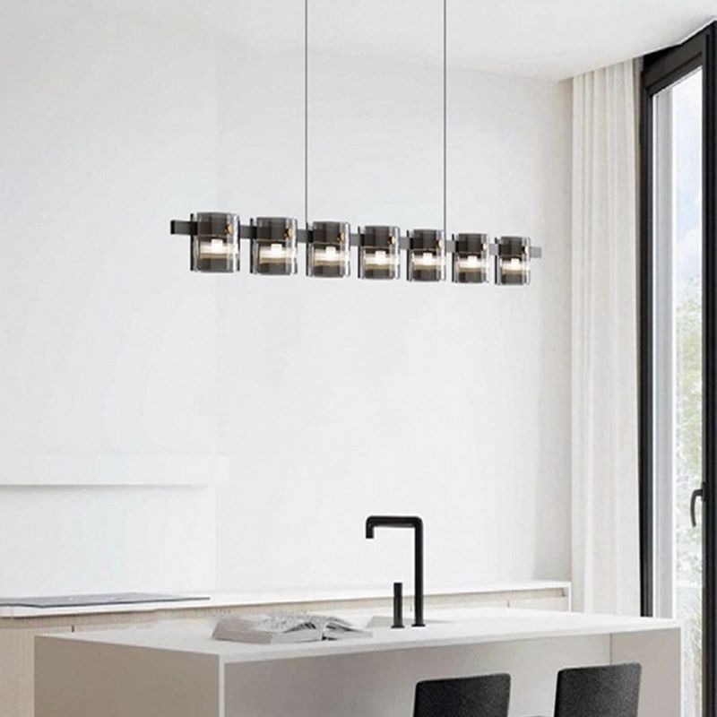 Nordic LED Island Lighting Fixture Simple Glass Pendant Light for Dining Room