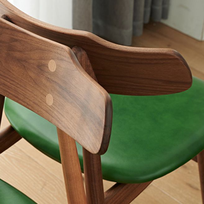 Contemporary Indoor Wood Open Back Upholstered Side Dining Chair