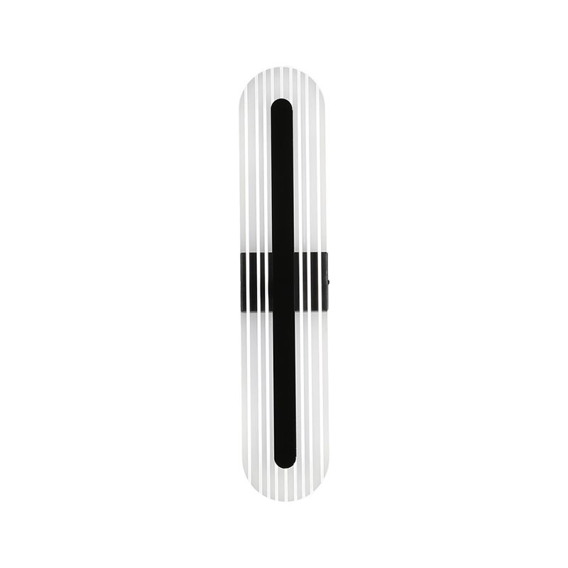 Oval Shade Metal Wall Sconce Modern Style 1 Light Wall Mount Light Fixture in Black
