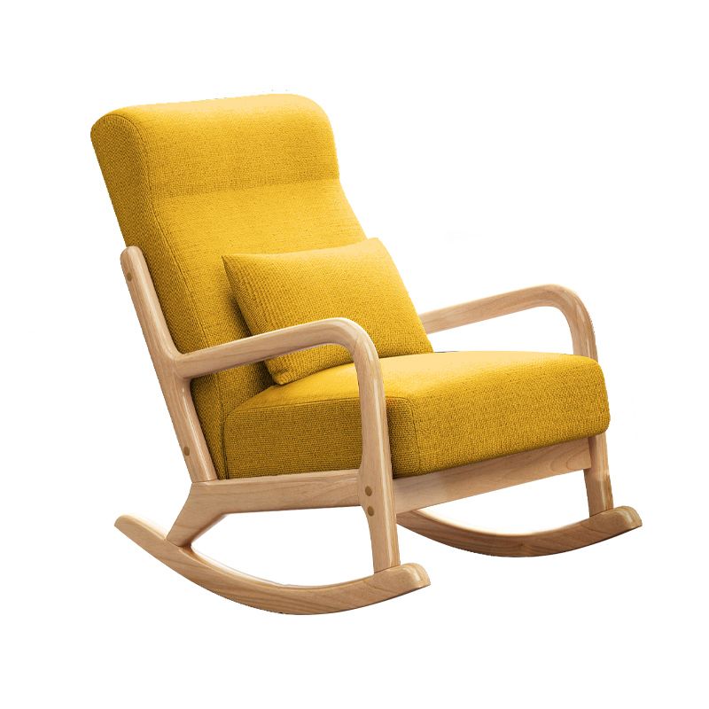 Simple Style Lounge Chaise Lazy Chair Wood Rocking Chair for Living Room