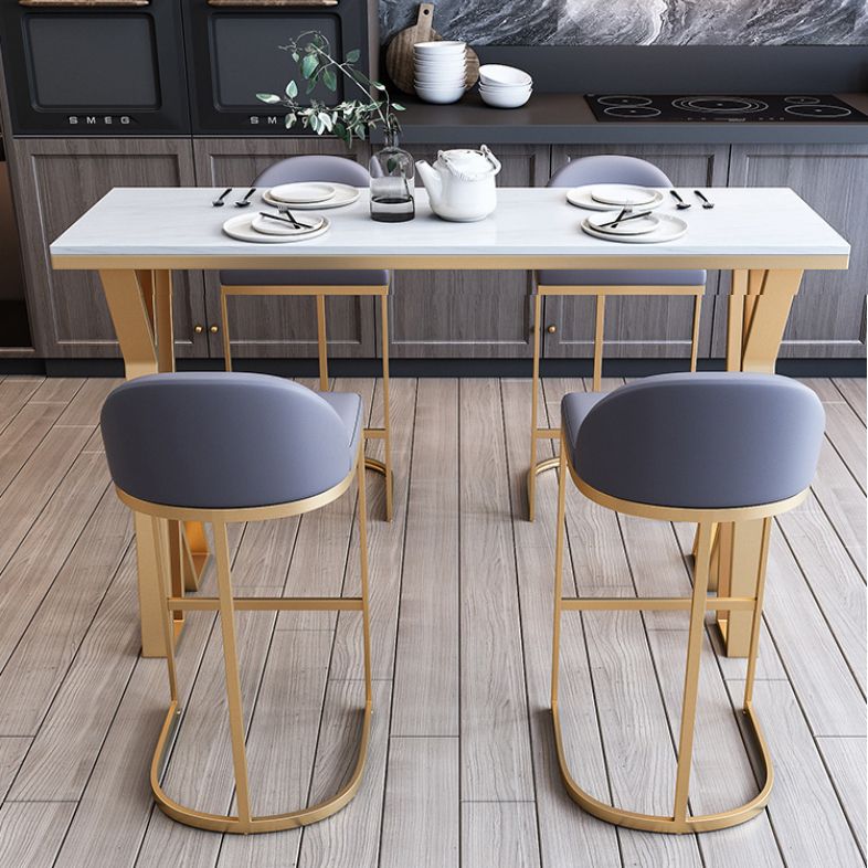 1/2/3/5/7 Pieces Modern Rectangular Pub Table Set Sintered Stone Top Bistro Table Set