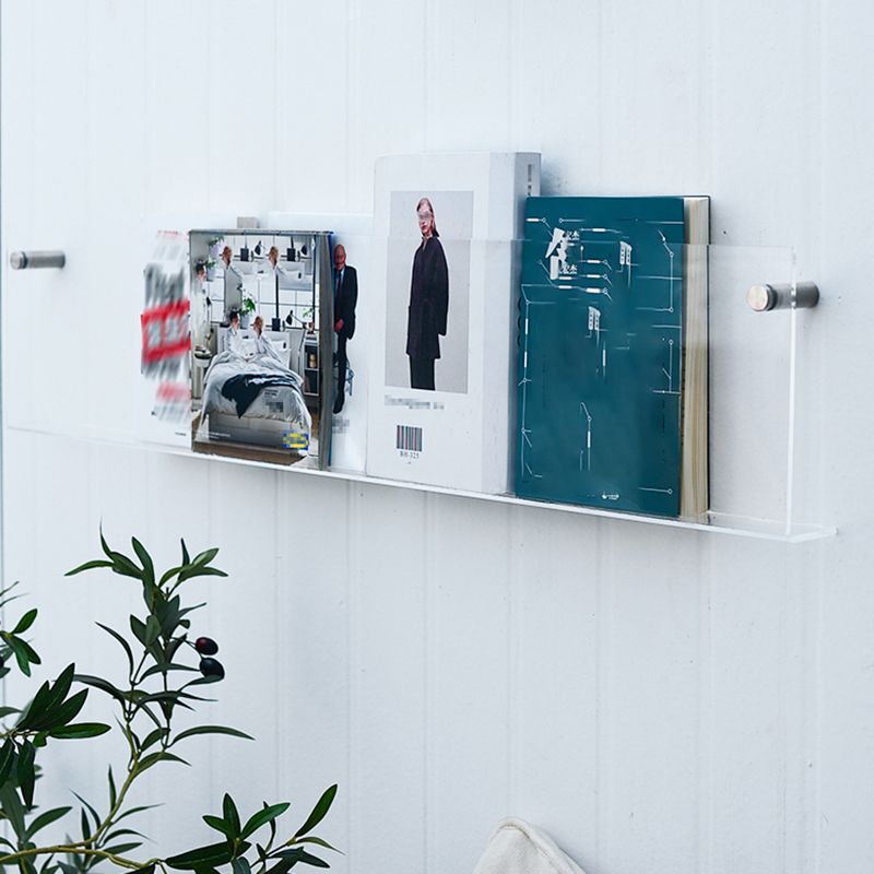 Scandinavian Floating Bookcase Acrylic Closed Back Bookshelf