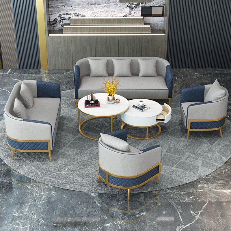 27.55" W x 29.52" H Faux Leather Sloped Arm Sofa Contemporary Standard Sofa