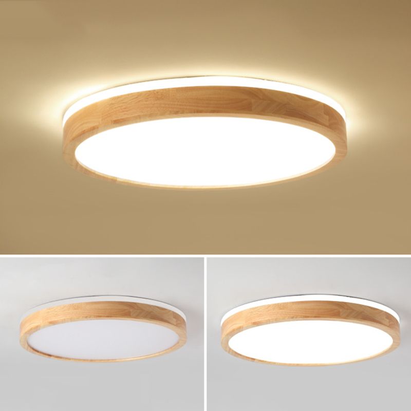 1 lichte houten plafondverlichtingsarmaturen Moderne slaapkamer inbouwplafondverlichtingsarmaturen