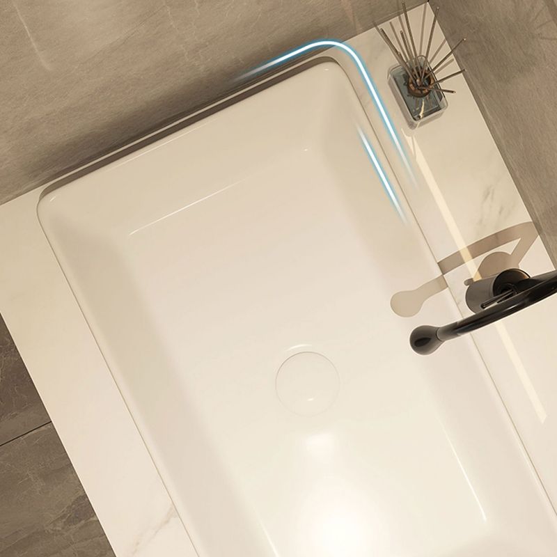 Modern Style White Bathroom Sink Rectangle Ceramic Bathroom Sink