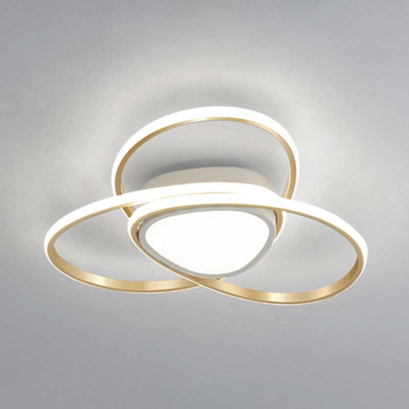 Gold Geometrical Ceiling Light Fixture Simple Style LED Metal Ceiling Flush Mount Light