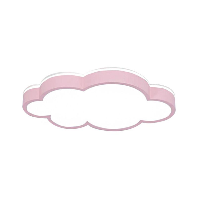 Cloud Shade Bedroom Ceiling Light Acrylic and Metal LED Cartoon Style Flush Pendant Light in Yellow/White