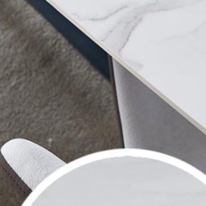 Rectangle Black Base Dining Table Modern Stone Table for Dining Room