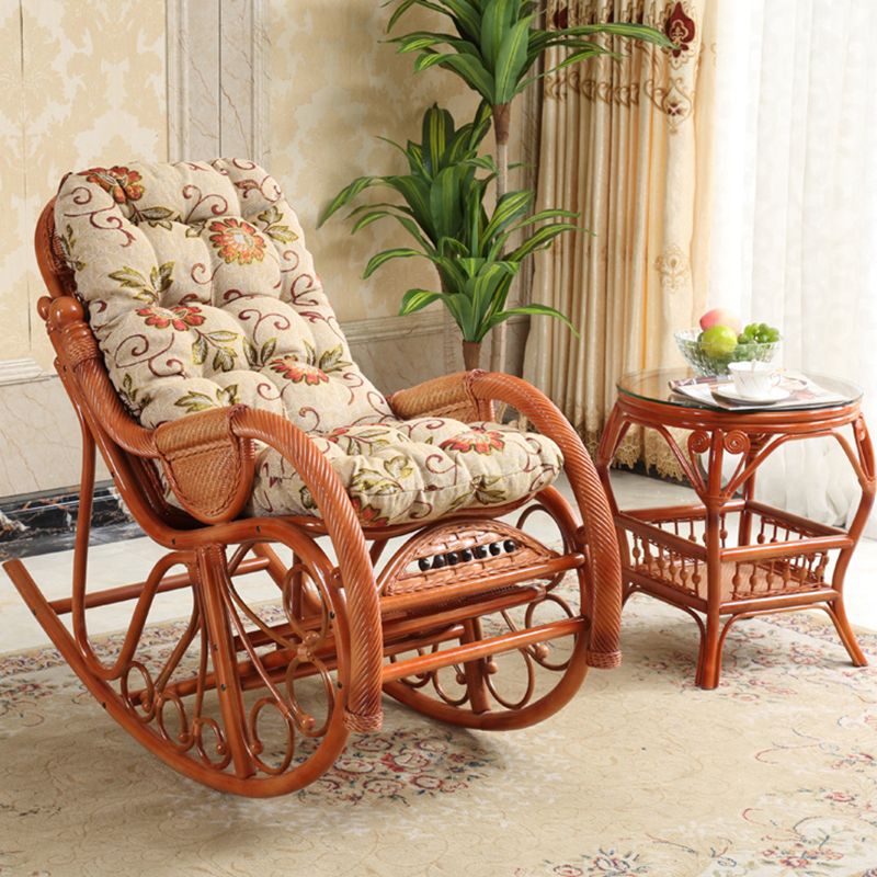 Mid Century Modern Recliner Chair Rattan/Wicker Recliner Chair for Living Room