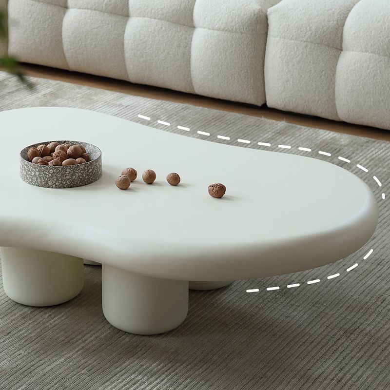14"H Contemporary Coffee Table White Single Coffee Cocktail Table