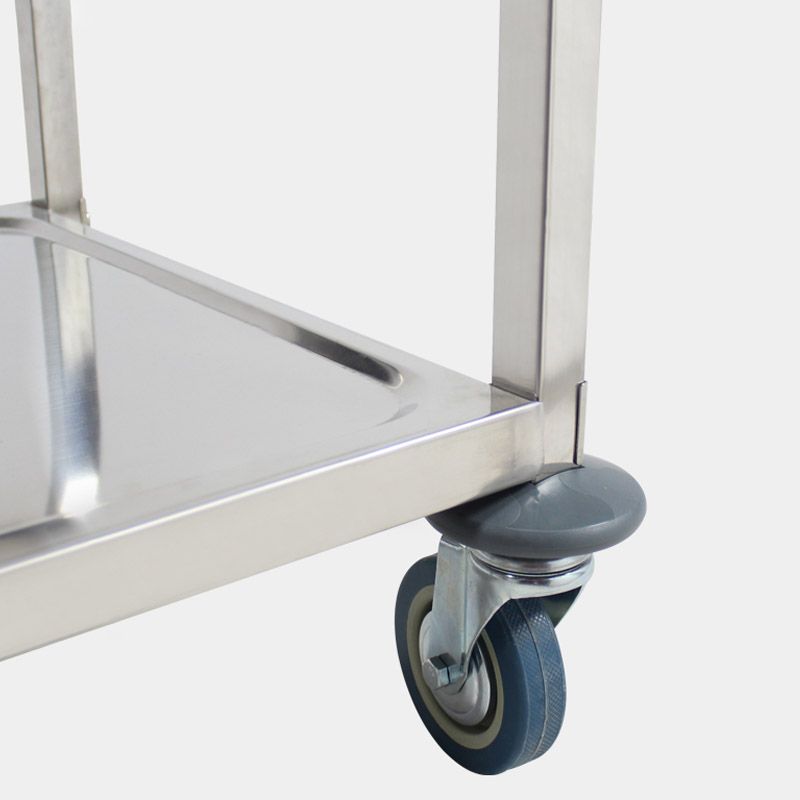 Modern Open Storage Prep Table Rectangular Metal Dining Room Kitchen Trolley