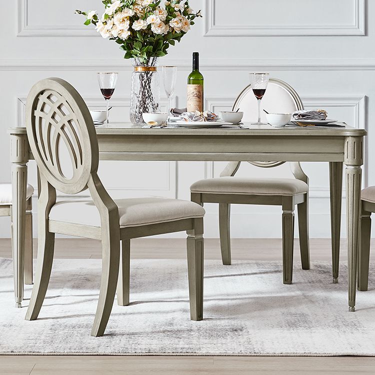 Traditional Luxury Dining Table Rectangle Solid Wood Dining Table with 4 Legs