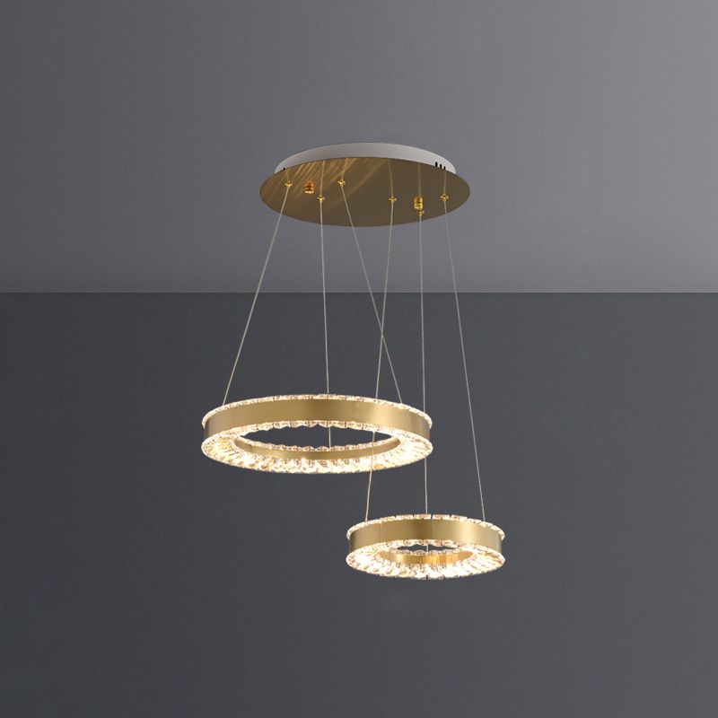 Moderno lampadario a pendente a led in stile lussuoso illuminazione lampadario cristallino