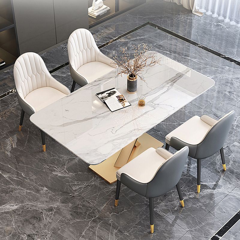 Nordic 1/5/7 Pieces Dining Set Rectangle Stone Dining Table Set for Living Room