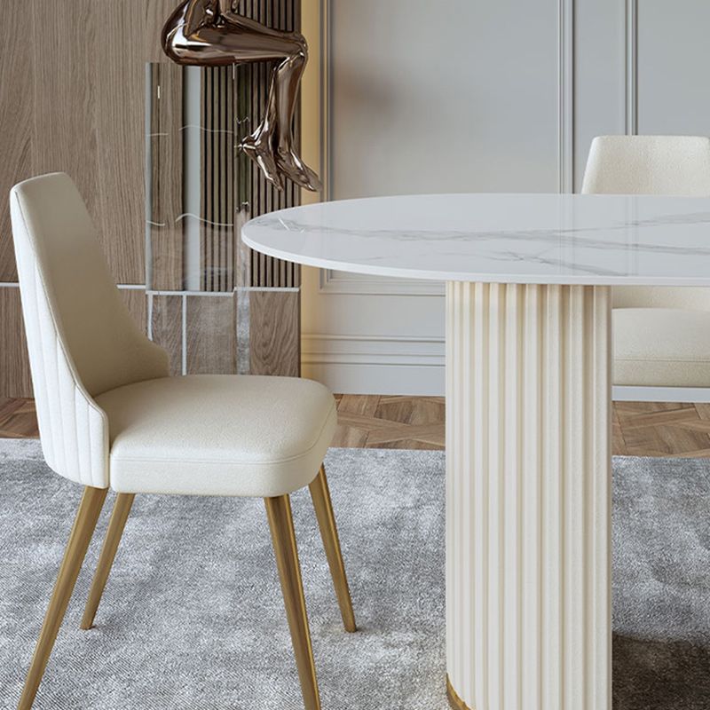 Glam 1/4/5/7 Pieces Dining Set Oval Shape Sintered Stone Dining Table Set