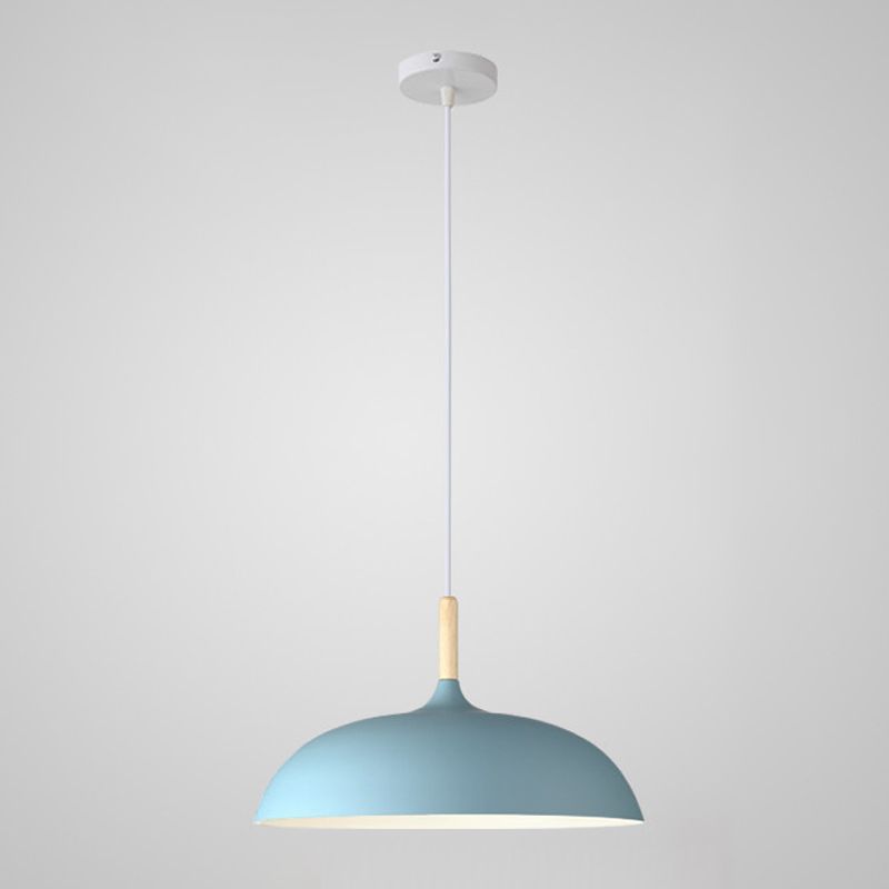 Pot Cover Shade Hanging Lighting Modern Macaron Style Metal 1 Pendant Light Pendant pour le chevet