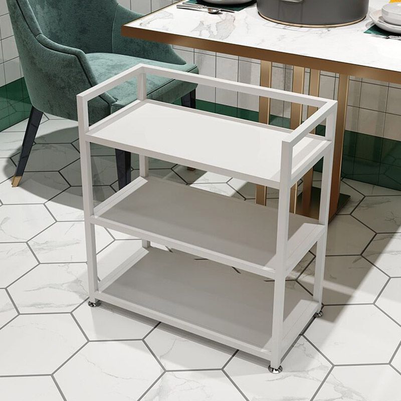 Modern Open Storage Prep Table Rectangular Dining Room Prep Table