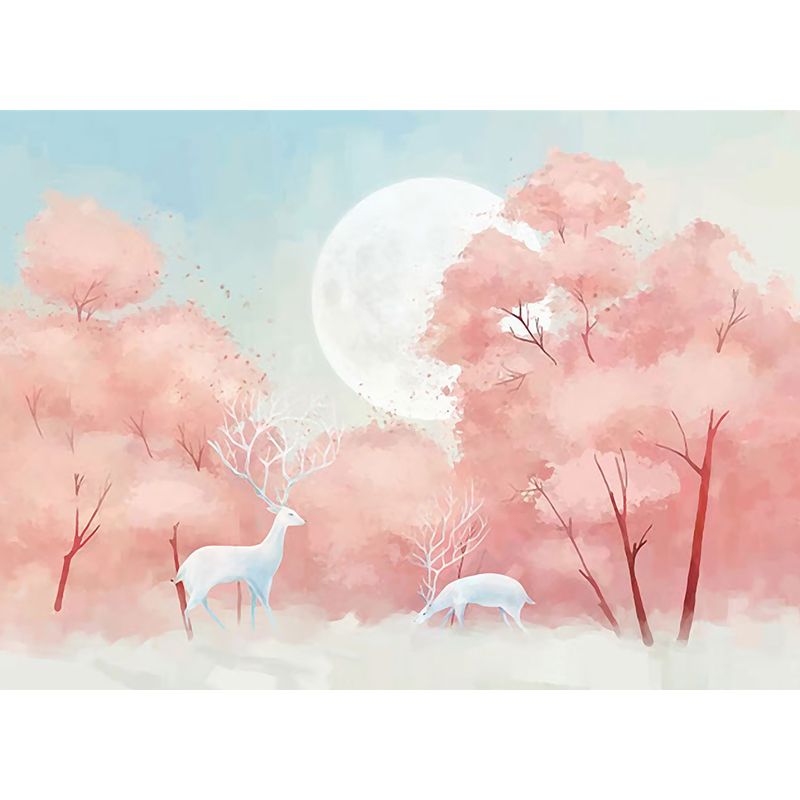 Reindeer Wall Mural Modern Decorative Living Room Wall Covering, Custom Size Available