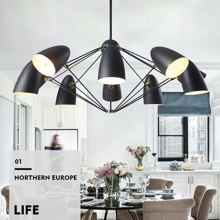 Modern Style Chandelier Pendant Light Shaded Pendant Chandelier with Metal Shade