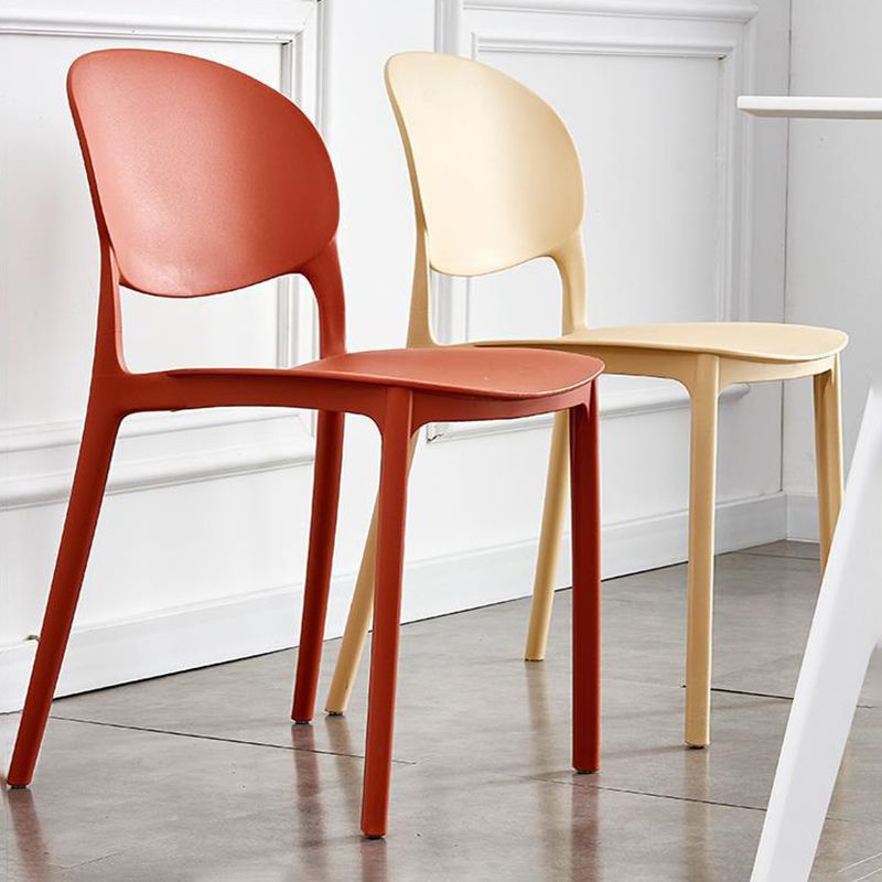 Home Kitchen Dining Armless Chair Open Back Side Plastic Chair