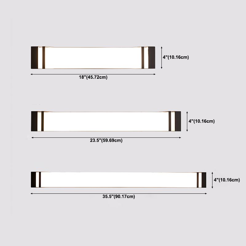 Modern Simple Iron Wall Light Rectangle Shape Wall Lamp with Acrylic Shade for Bedroom