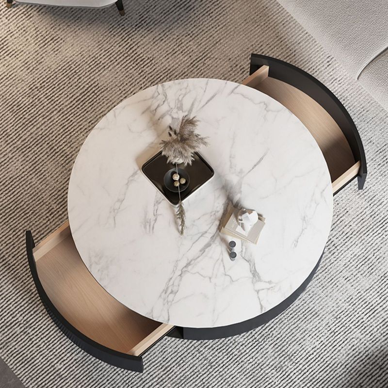 Modern Marble Side Table No Distressing End Table for Living Room