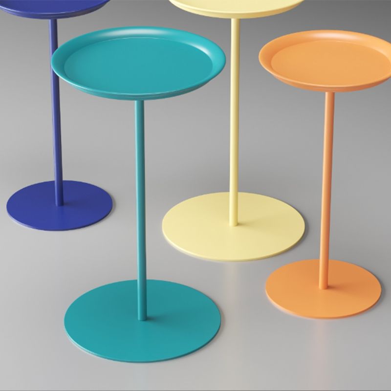 Round Metal Table with Pedestal Base Base Medieval Modern Style Side Table
