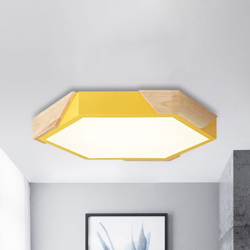 Plafonnier hexagonal en acrylique pour salle de classe de maternelle, plafonnier LED en acrylique de Style nordique