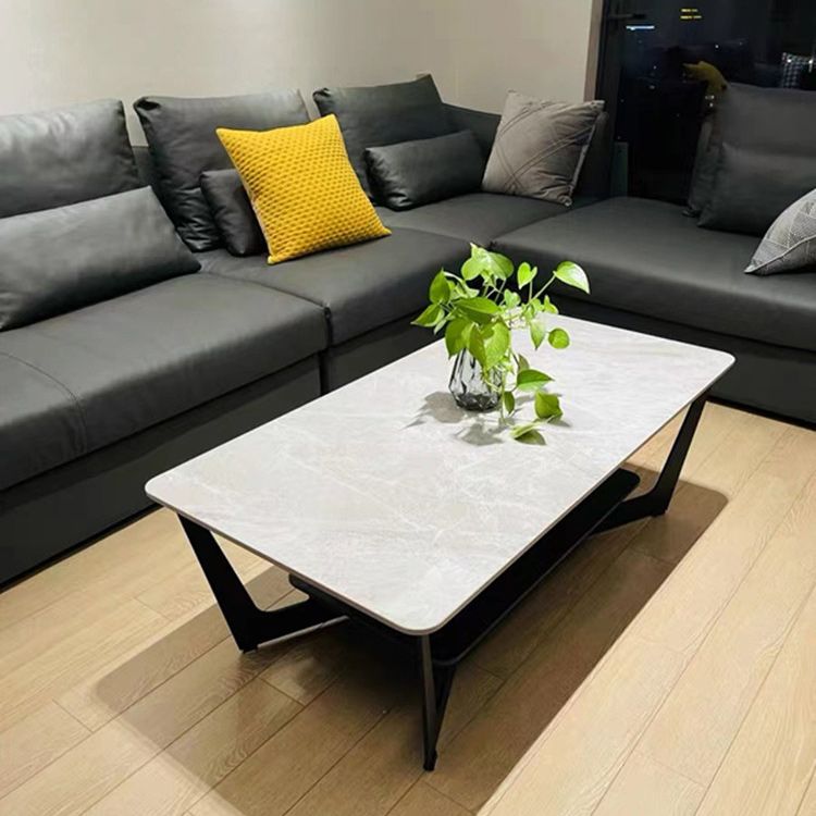 Slate Rectangular Coffee Table Minimalist Coffee Table for Living Room