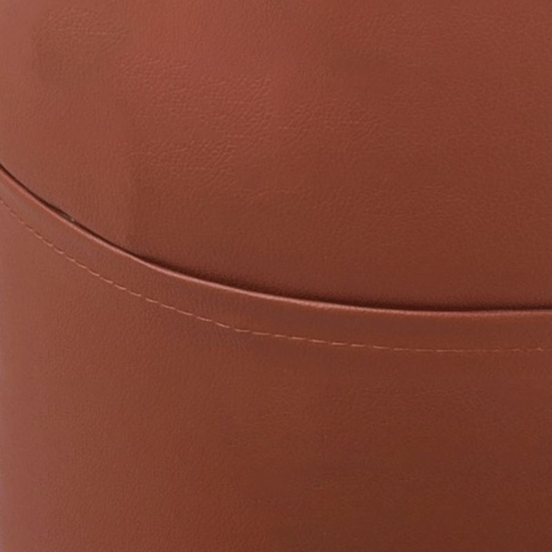 Minimalist Round Ottoman Contrast Panel Faux Leather Indoor Round Chair Ottoman
