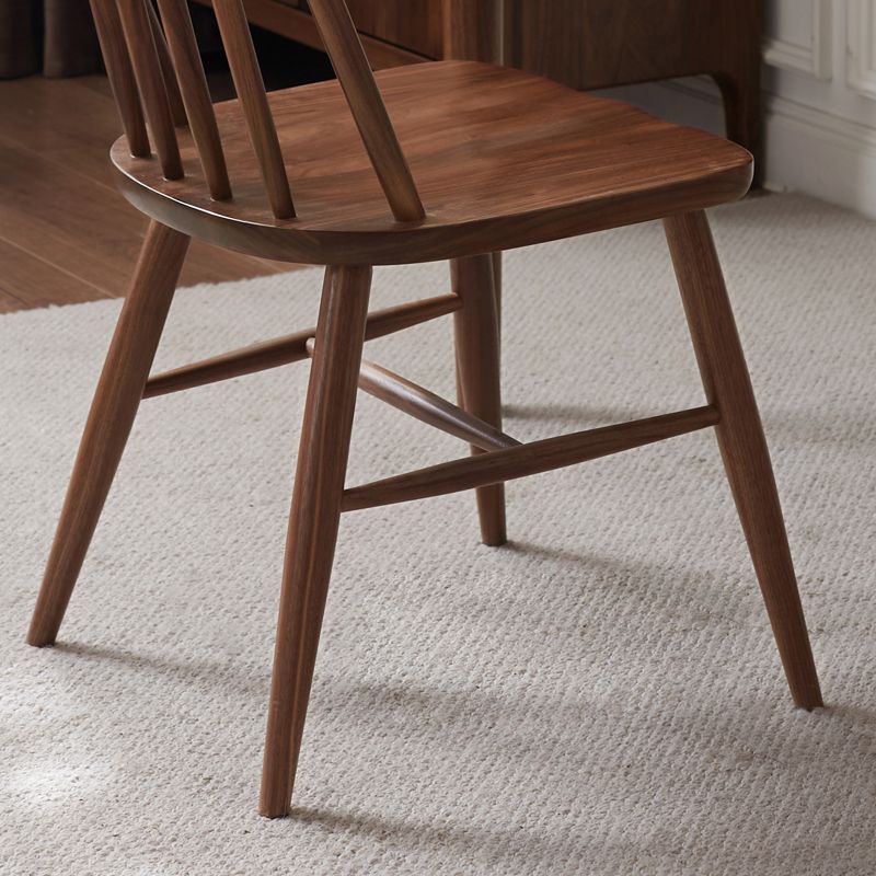 Contemporary Slat Back Wood Armless Dining Chairs(Set of 1/2/4/6/8)