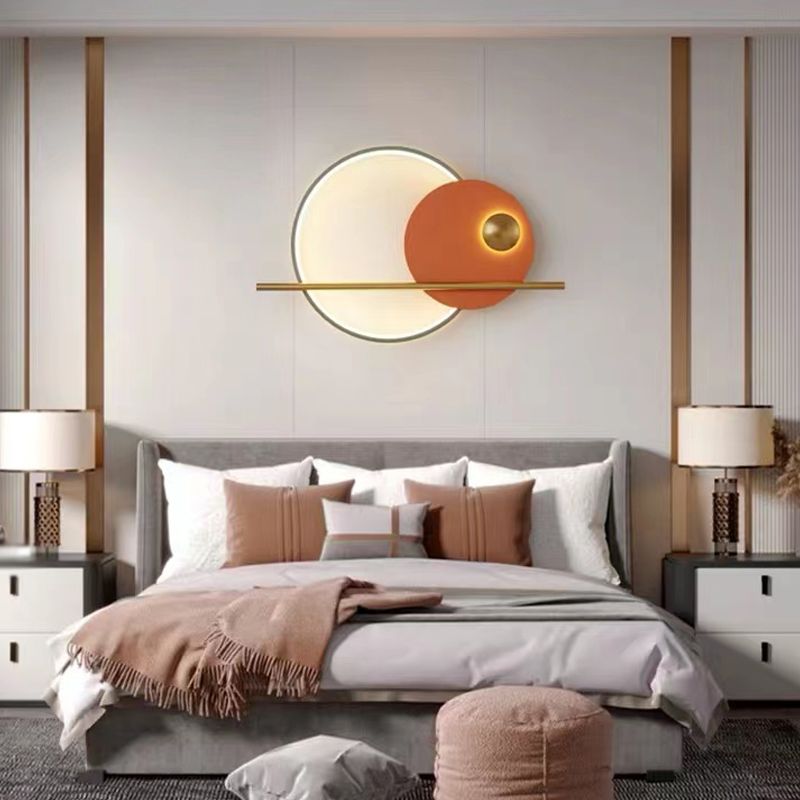 Estilo moderno de forma redonda de pared de pared de metal de montura de pared de 1 luces