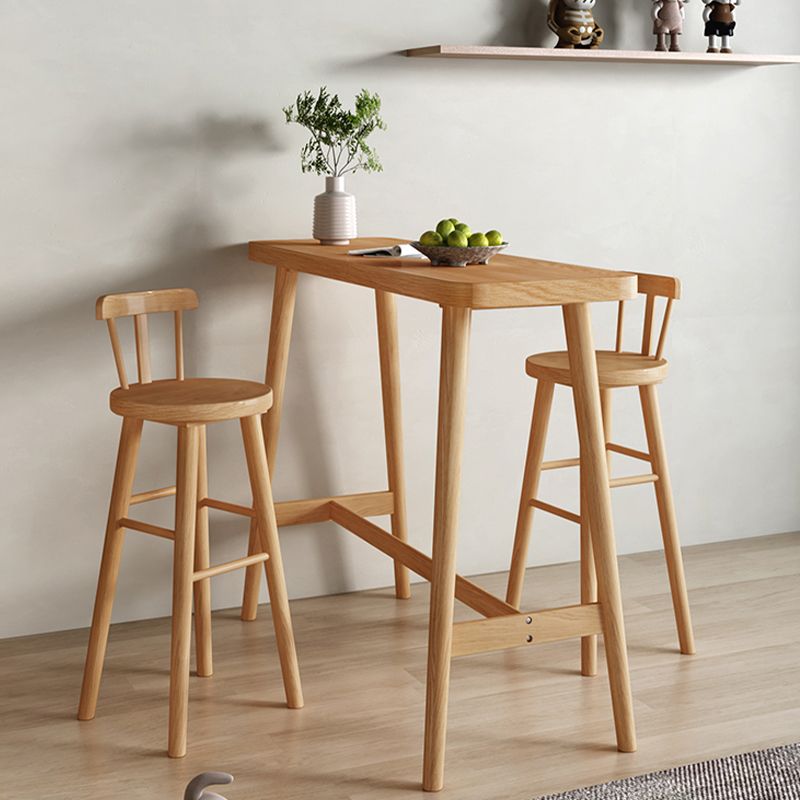 Modern Solid Wood Bar Table Rectangle Dining Table for Kitchen